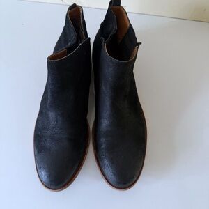 Kork-Ease Velma Booties Black Leather Ankle Boots Slip On Women's Sz 8